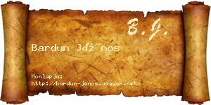 Bardun János névjegykártya