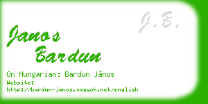 janos bardun business card